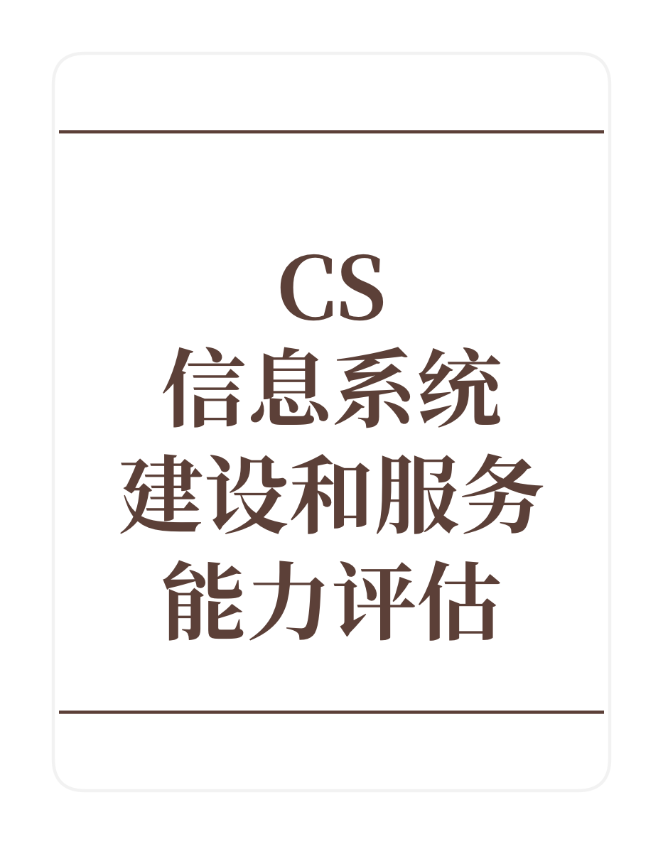 CS信息系统建设和服务能力